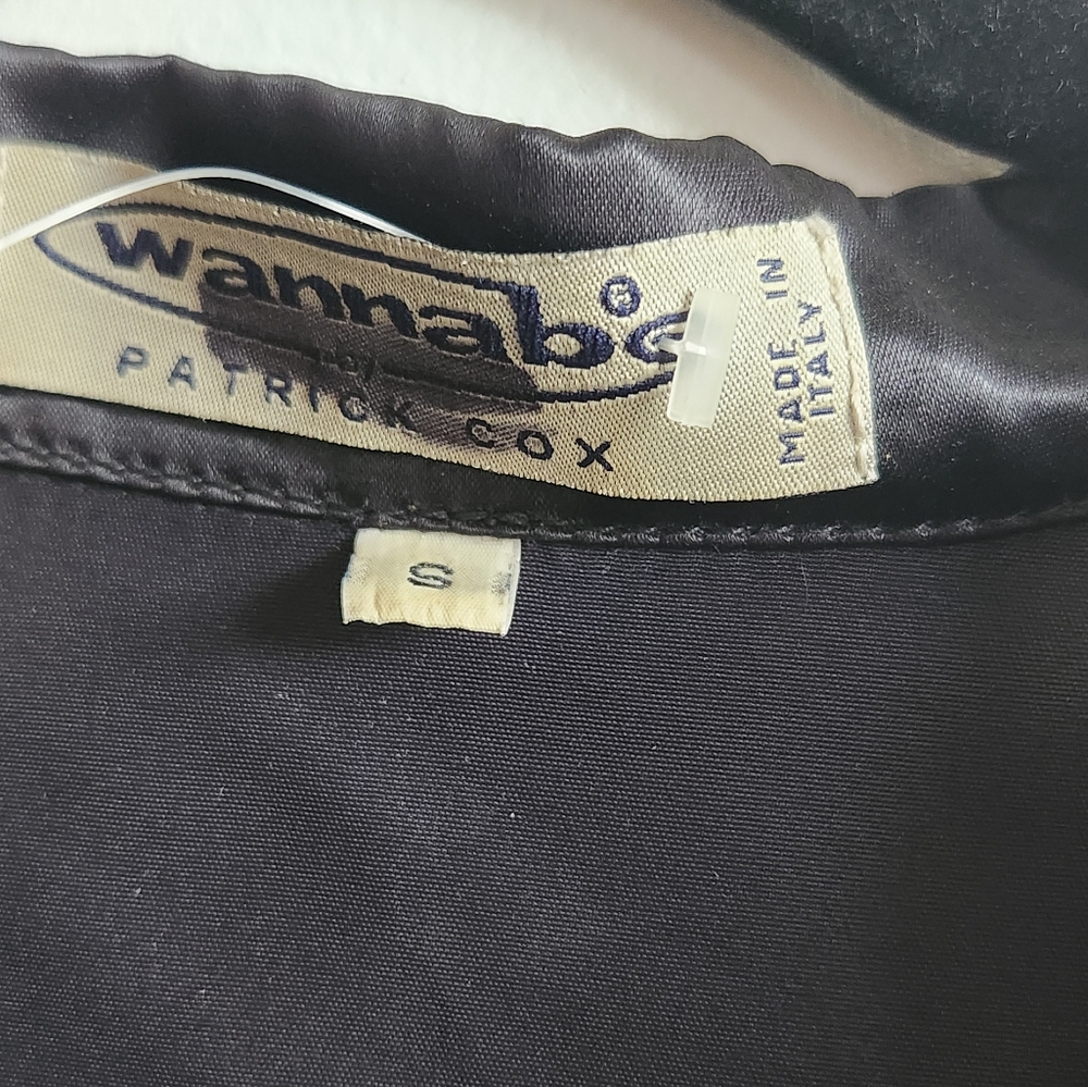 Patrick Cox Wannabe Vintage Satin Jacket – Black – Made in Italy – Size Small - Picture 3 of 4